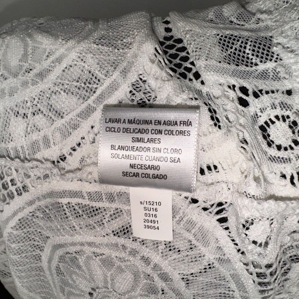 Charter Club Top Sz 1X Lace Crochet Ivory Short sleeve - Picture 7 of 7